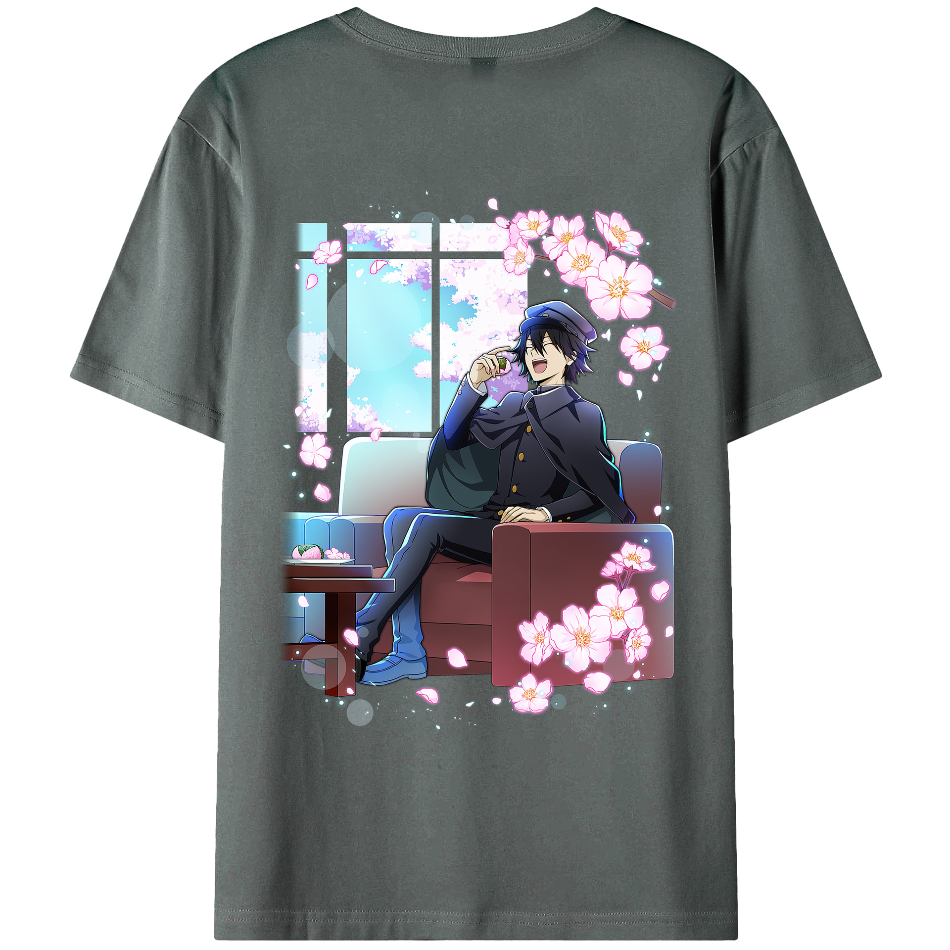 （画像用） 文豪ストレイドッグス Bungo Stray Dogs 綿100％ メンズ半袖Tシャツ（バックプリント） 通気性